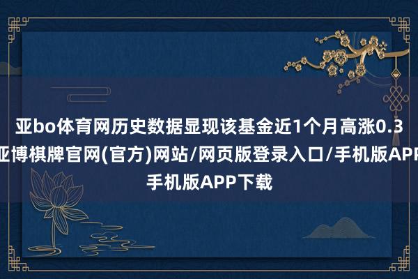 亚bo体育网历史数据显现该基金近1个月高涨0.33%-亚博棋牌官网(官方)网站/网页版登录入口/手机版APP下载