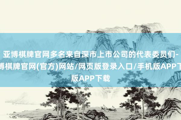 亚博棋牌官网多名来自深市上市公司的代表委员们-亚博棋牌官网(官方)网站/网页版登录入口/手机版APP下载