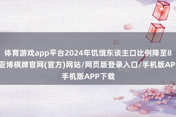 体育游戏app平台2024年饥饿东谈主口比例降至8.2%-亚博棋牌官网(官方)网站/网页版登录入口/手机版APP下载