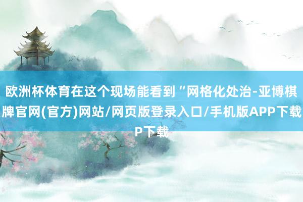 欧洲杯体育在这个现场能看到“网格化处治-亚博棋牌官网(官方)网站/网页版登录入口/手机版APP下载